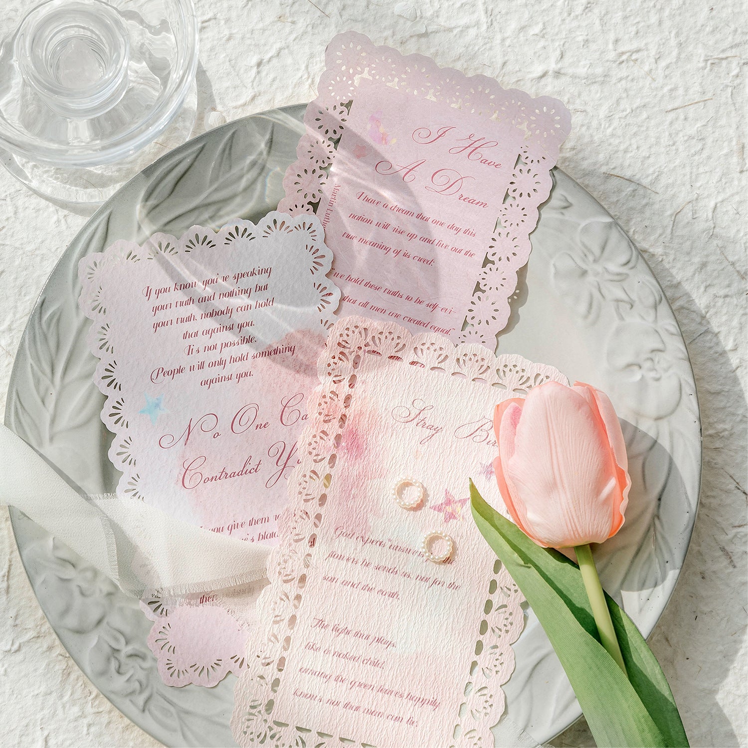 10 Pcs Lace Edged Scrapbook Paper LSLC