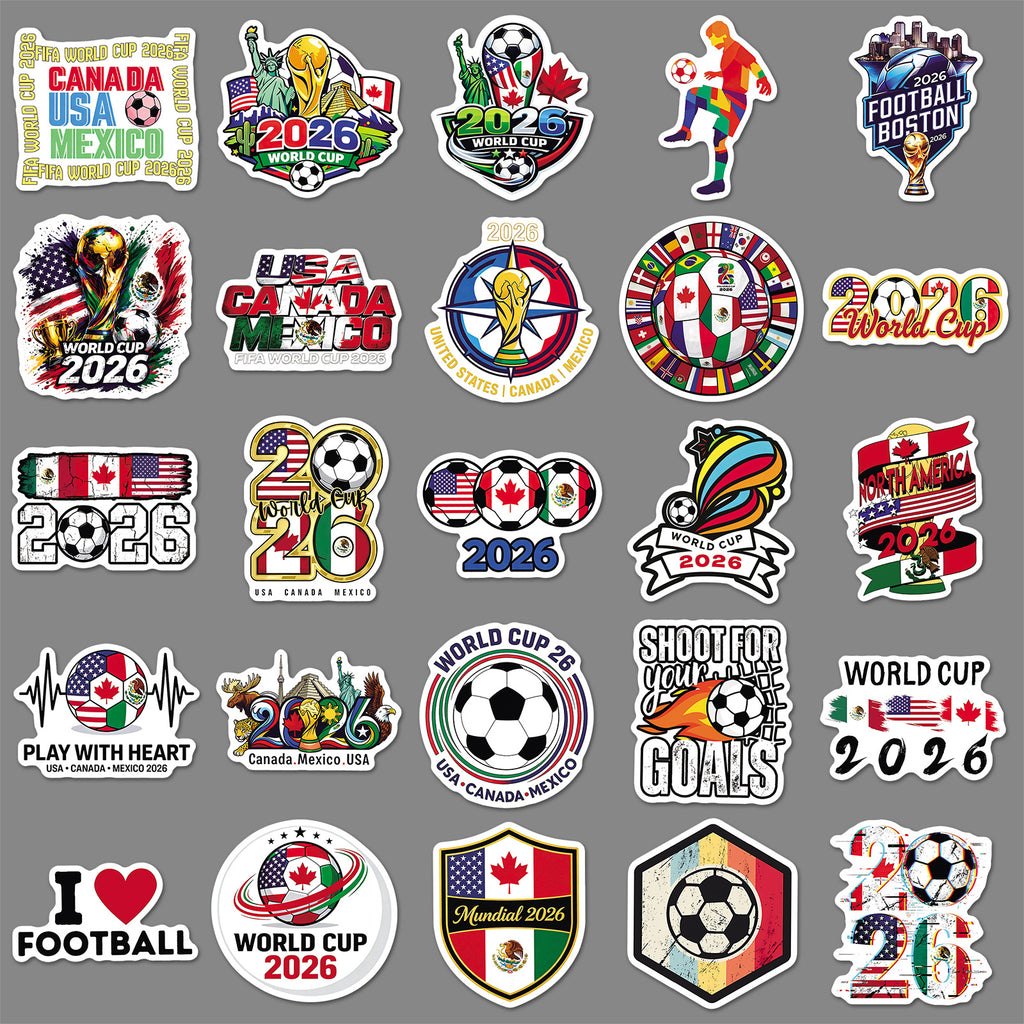 50Pcs Football Theme Waterproof Vinyl Stickers STY04