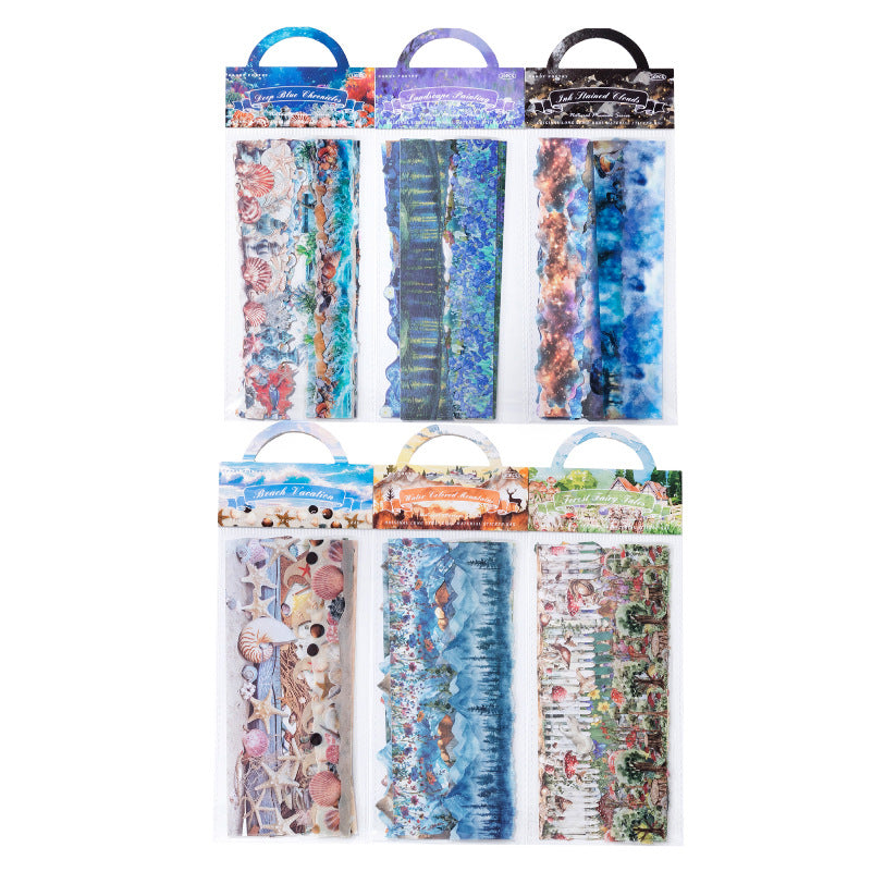 10 Pcs natural Landscape Undersea Stickers ZRBWG