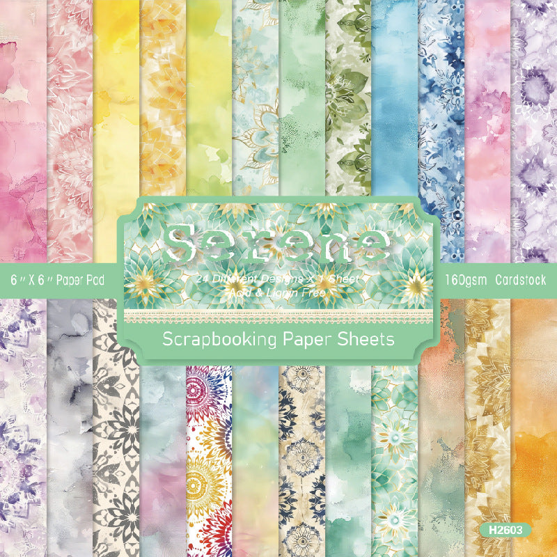 6 inch Serene Scrapbook Paper Pad SKP603