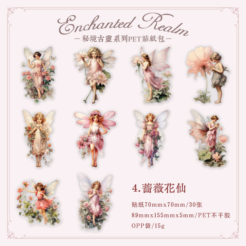 30 Pcs Fairy Tale PET Stickers  MJGL