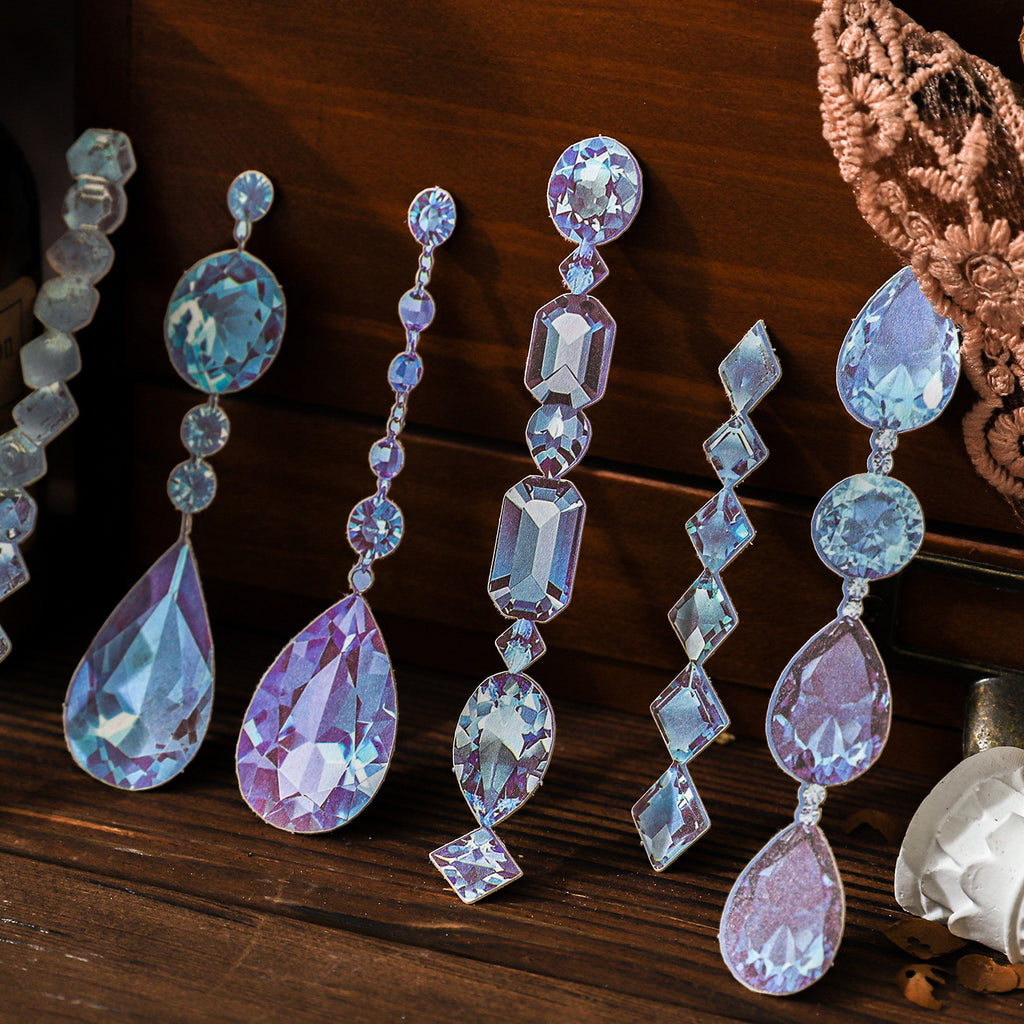 15 Pcs Diamond Jewelry PET Stickers FZZS