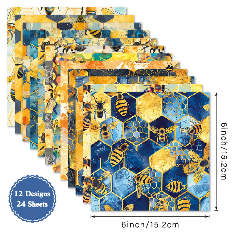 6 inch Bee Scrapbook Paper Pad SKP409