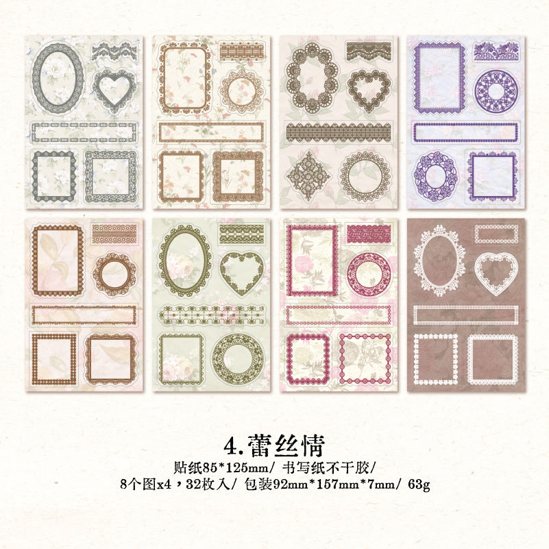 20 Pcs Vintage Notepad Stickers BKDGS