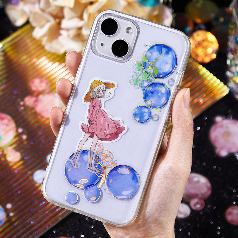 20 Pcs Gold Foil PET Stickers QMPY