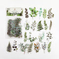40 Pcs Green Leaf PET Stickers