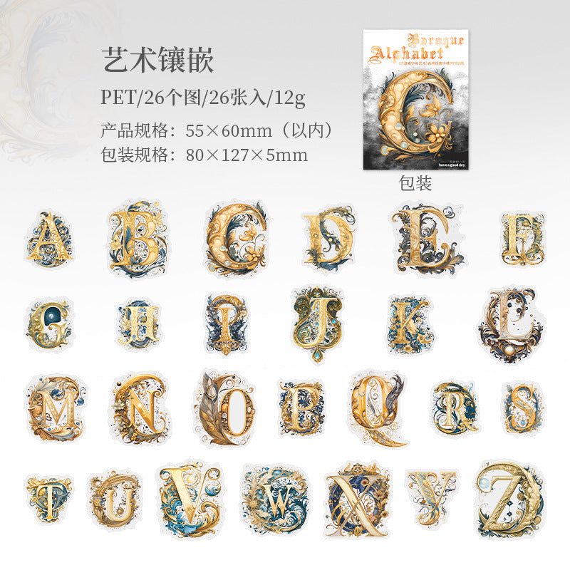 36 Pcs Letter PET Stickers ZMYS