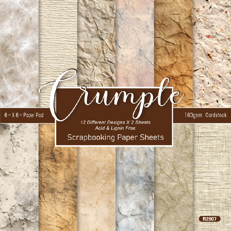 6 inch Crumpled Scrapbook Paper Pad SKP607
