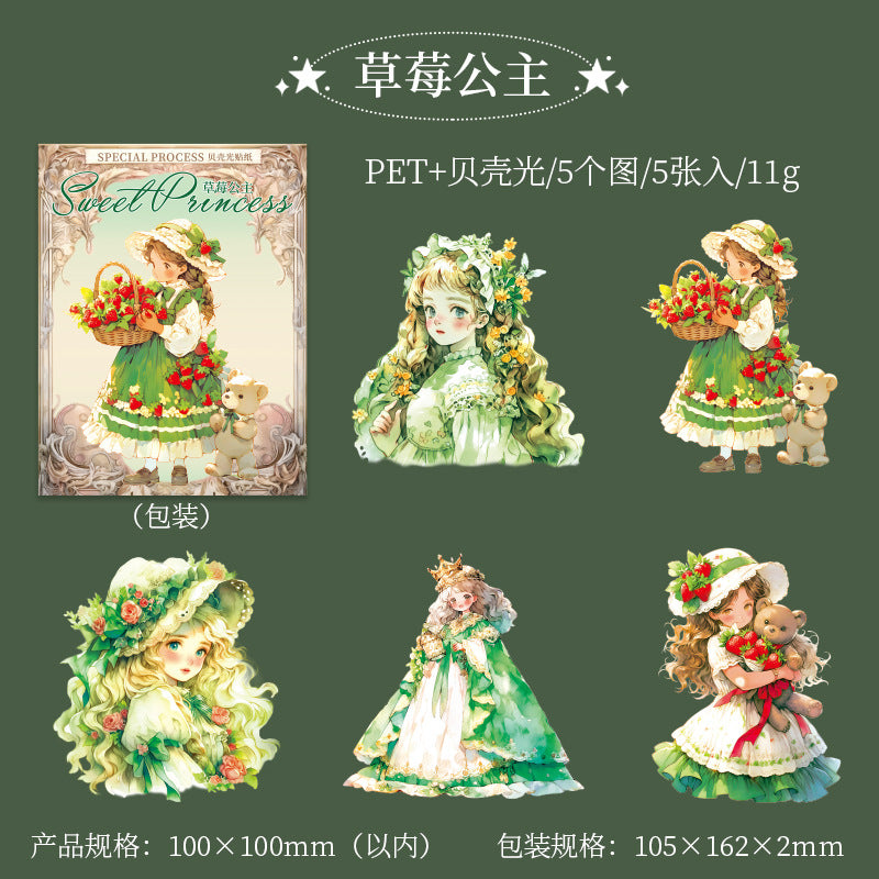 5 Pcs Princess PET Stickers TMGZ