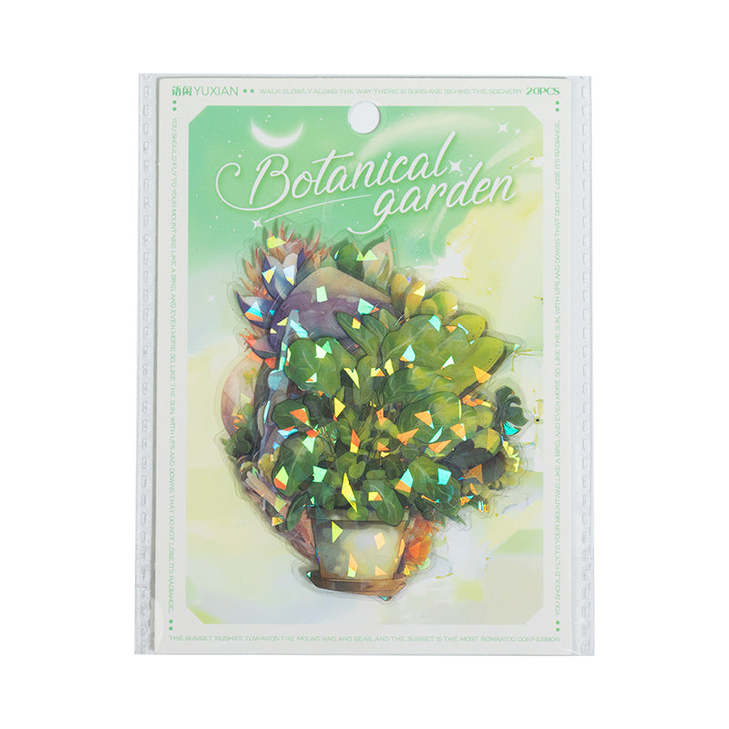 20 Pcs Botanical Plant PET Stickers ZWYX