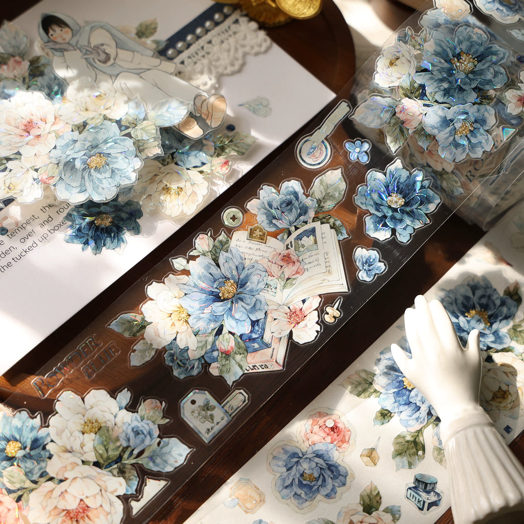 Floral Decorative Tape Rolls- Drawn Viridian