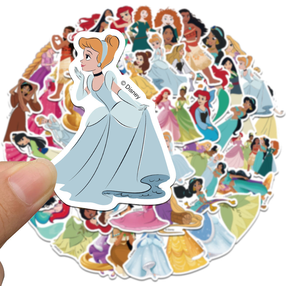 50 Pcs Vinyl Cartoon Princess Stickers DSN006