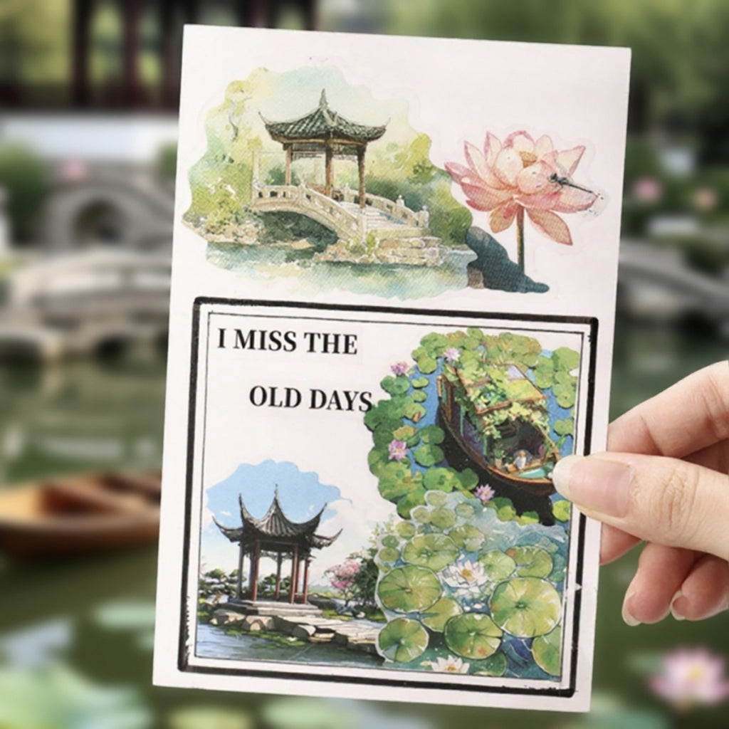 17 Pcs Garden Landscape PET Stickers YHYSJ
