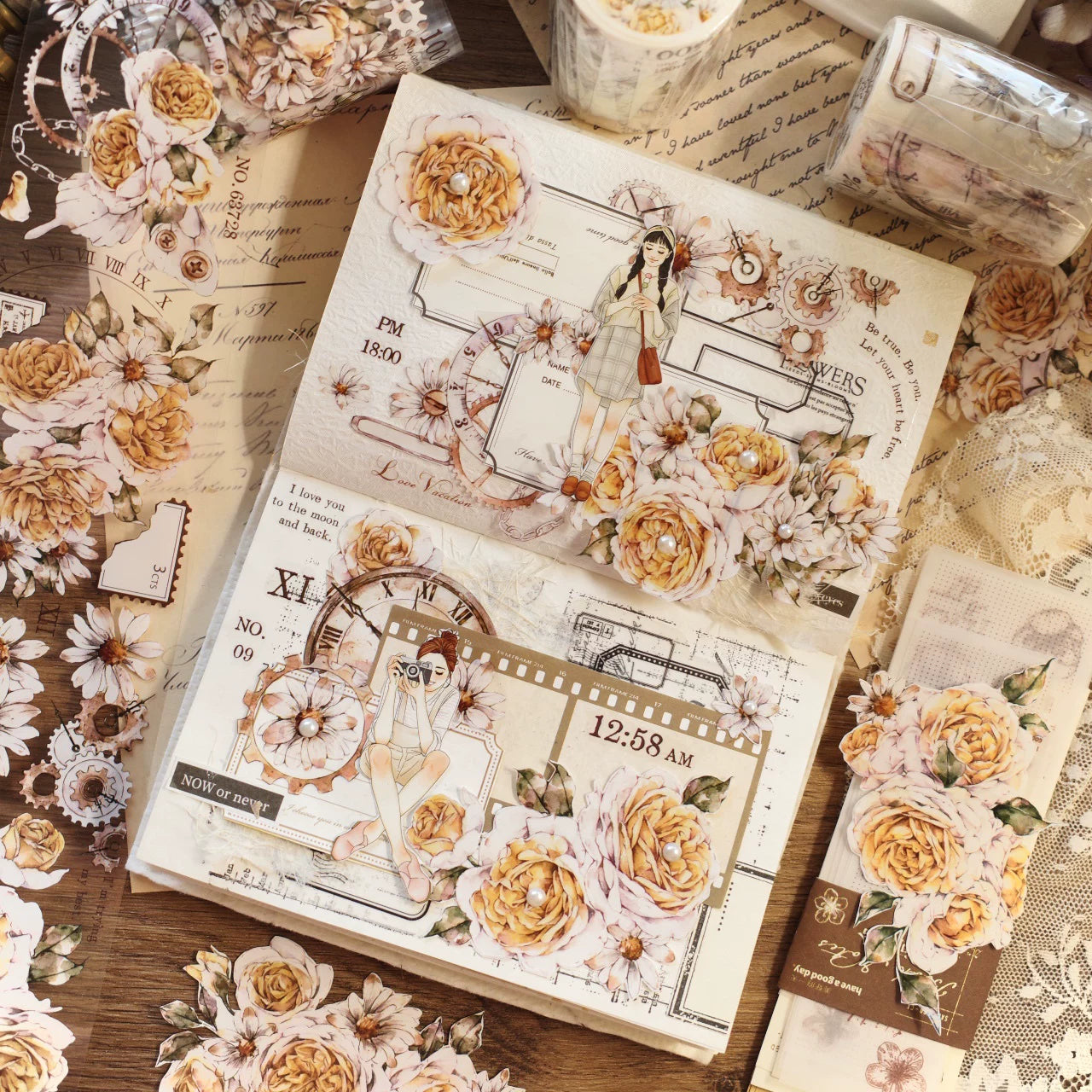 Floral Decorative Tape Rolls- Vintage Annals