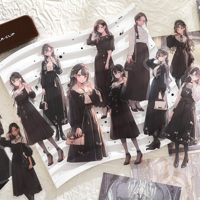 34 Pcs Urban Girl Stickers and Journal Paper Kit SSZZ