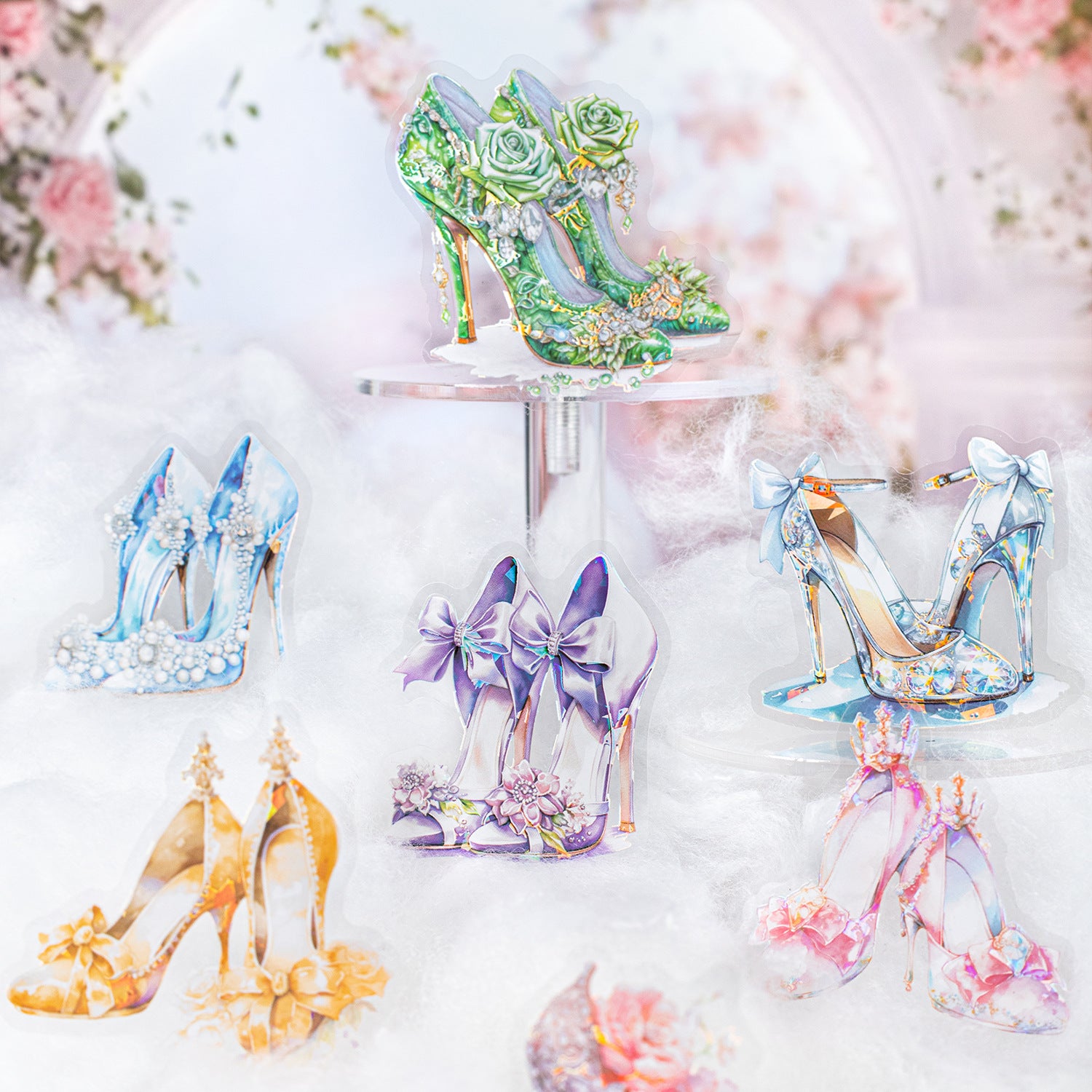 10 Pcs Dreamy Crystal High Heels MHSJX