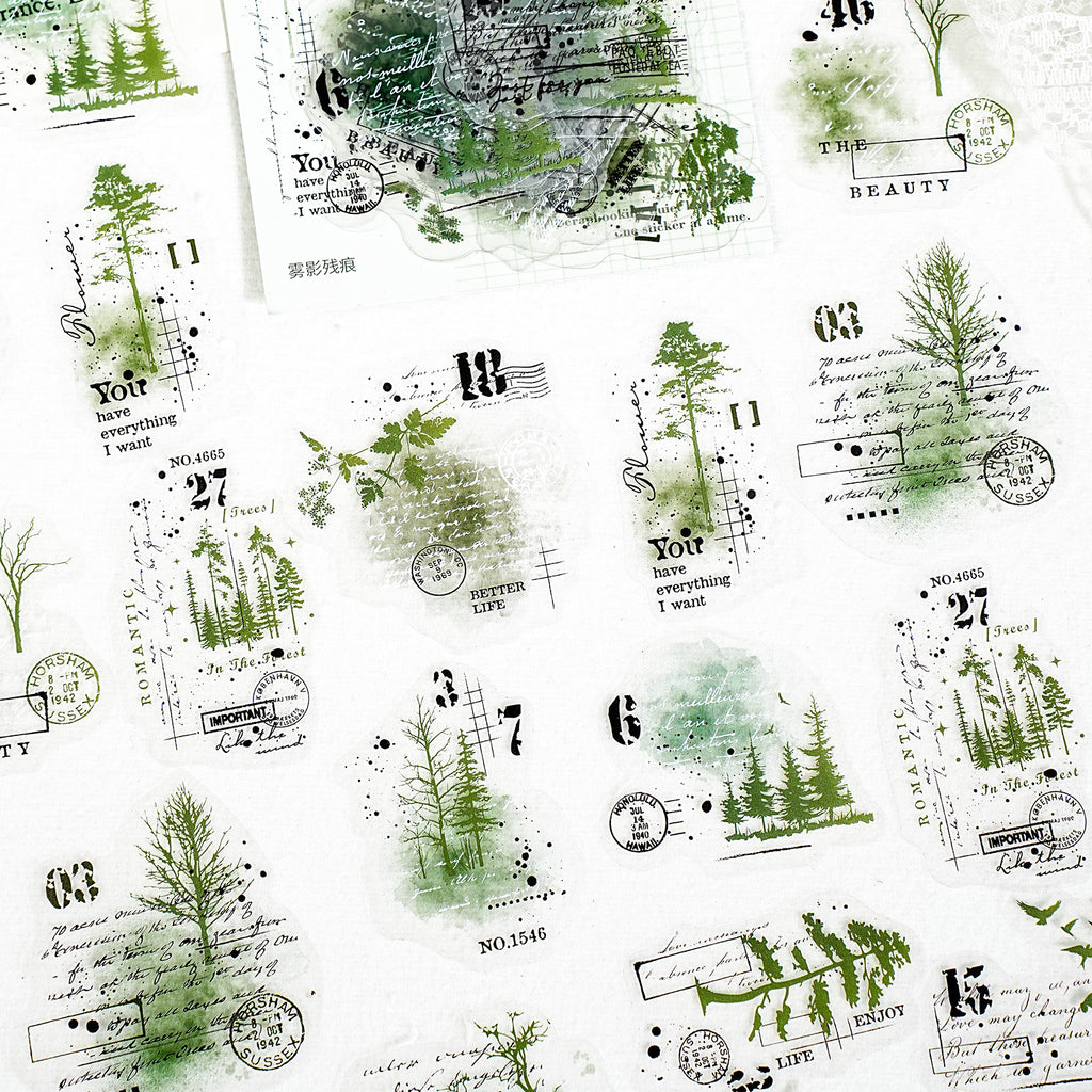 15 Pcs Vintage Collage PET Stickers WYCH
