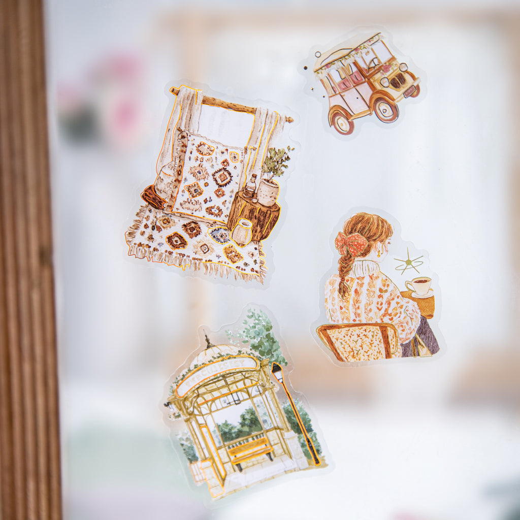 20 Pcs Travel Girl PET Stickers LJFJ