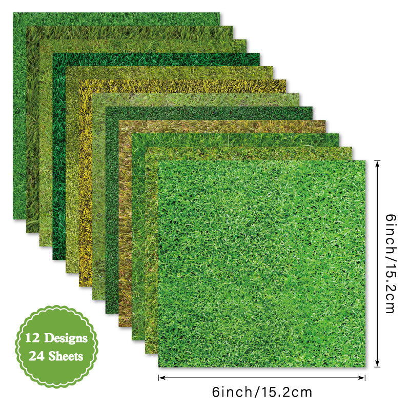 6 inch Green Meadow Scrapbook Paper Pad SKP035