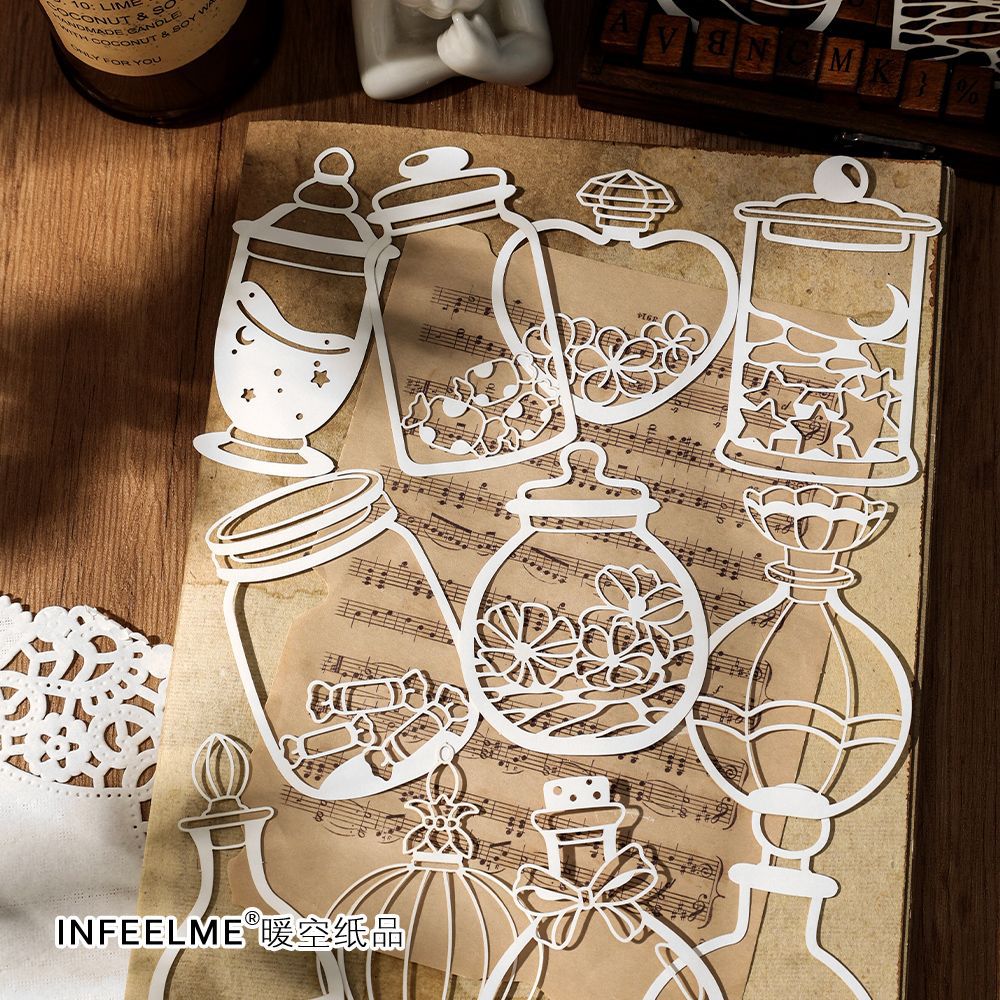 10 Pcs Bottles Cutout Paper PPGG