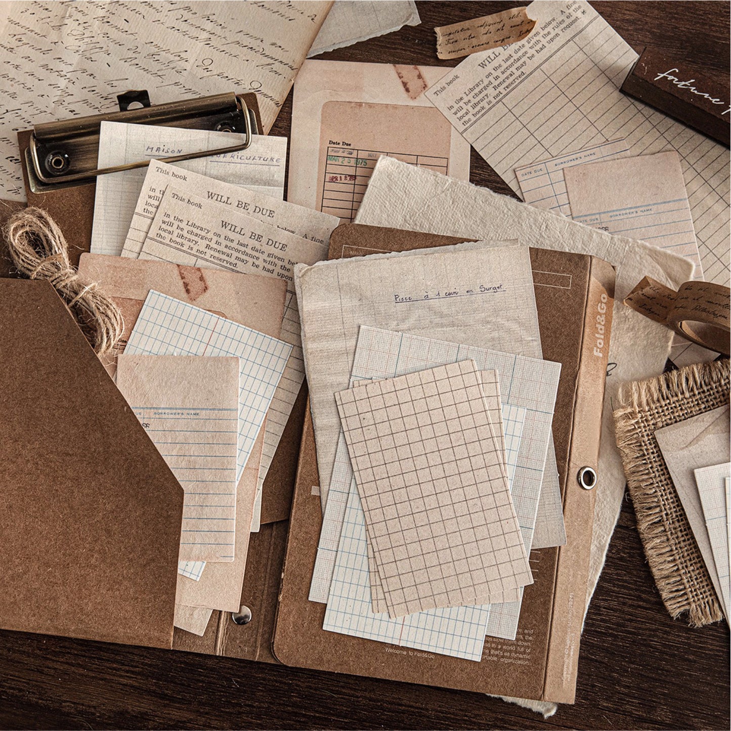 30 Pcs Basic Vintage Junk Journal Paper ZJSG