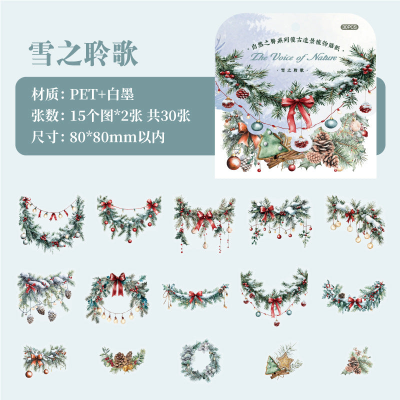 30 Pcs PET Flower Vine Stickers ZRZS