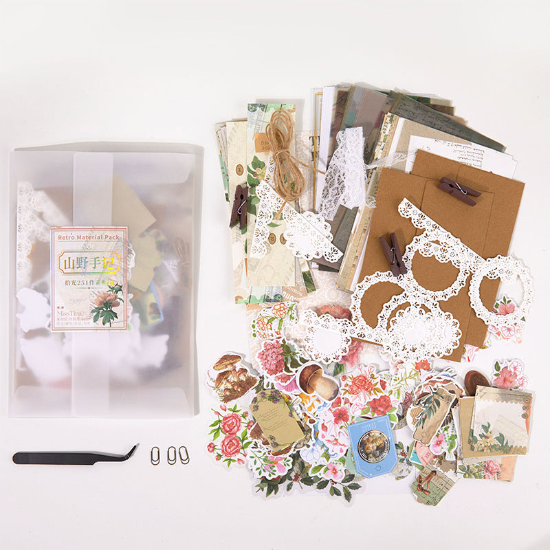 251pcs/Pack Junk Journal Supplies Kit for Starter