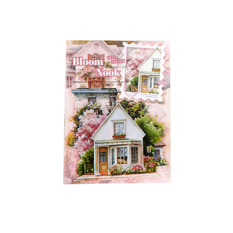 30 Pcs City Town Landscape PET Stickers FJJY
