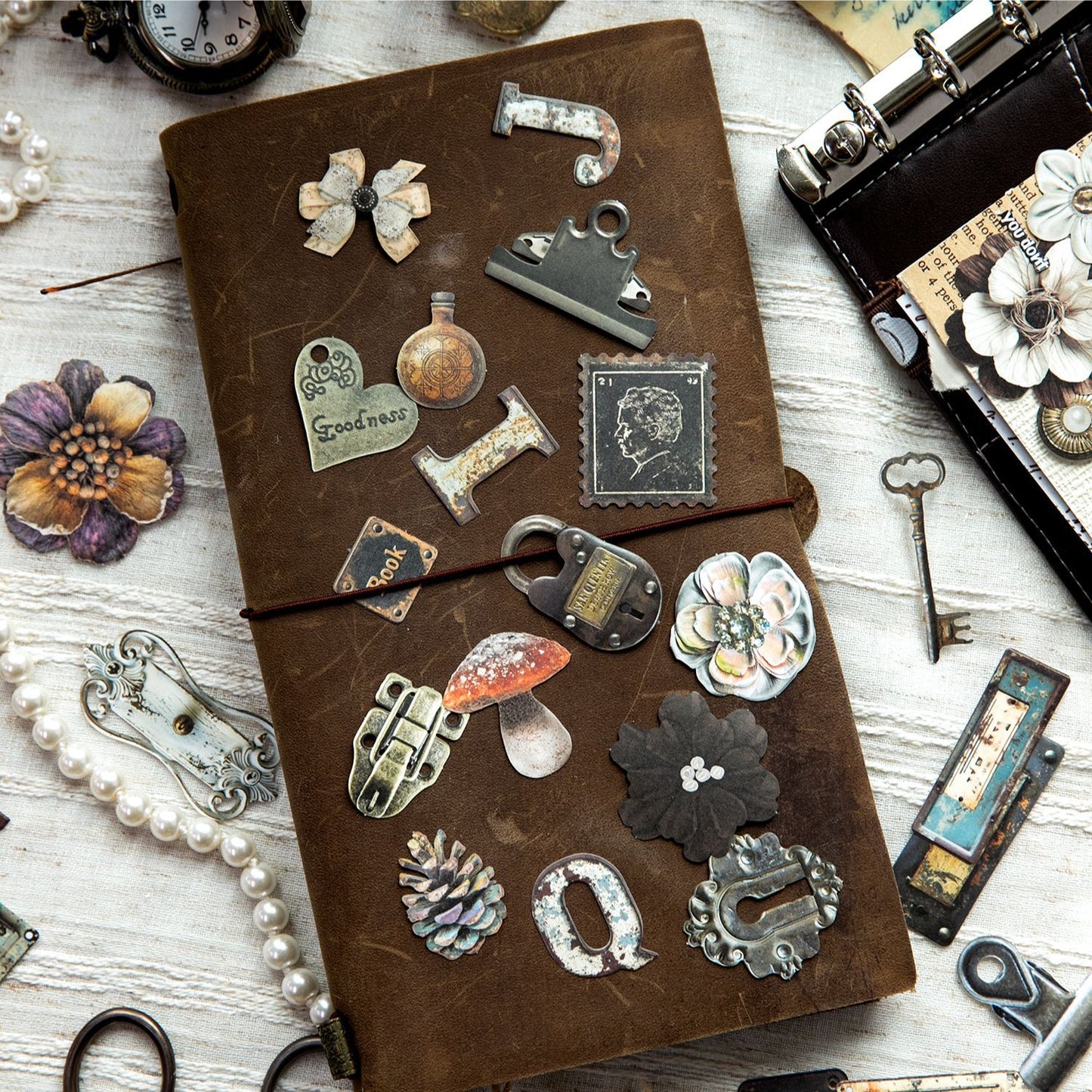 50 Pcs Vintage Metal Gadget Stickers JWJX