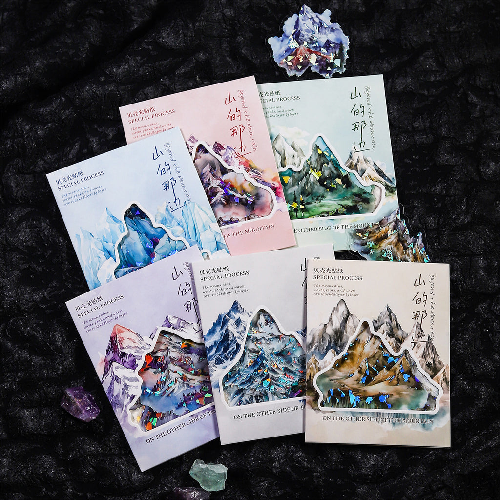 10 Pcs Glitter PET Mountain Stickers SDNB