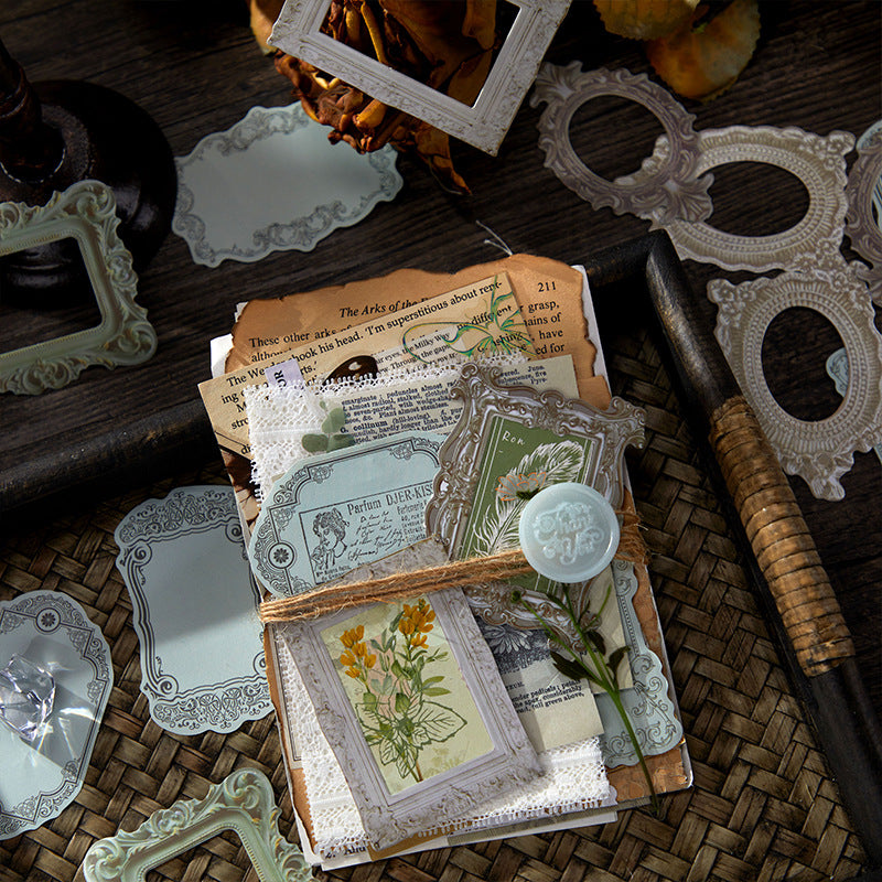 25 Pcs Vintage Frame Stickers and Notepad MHBL