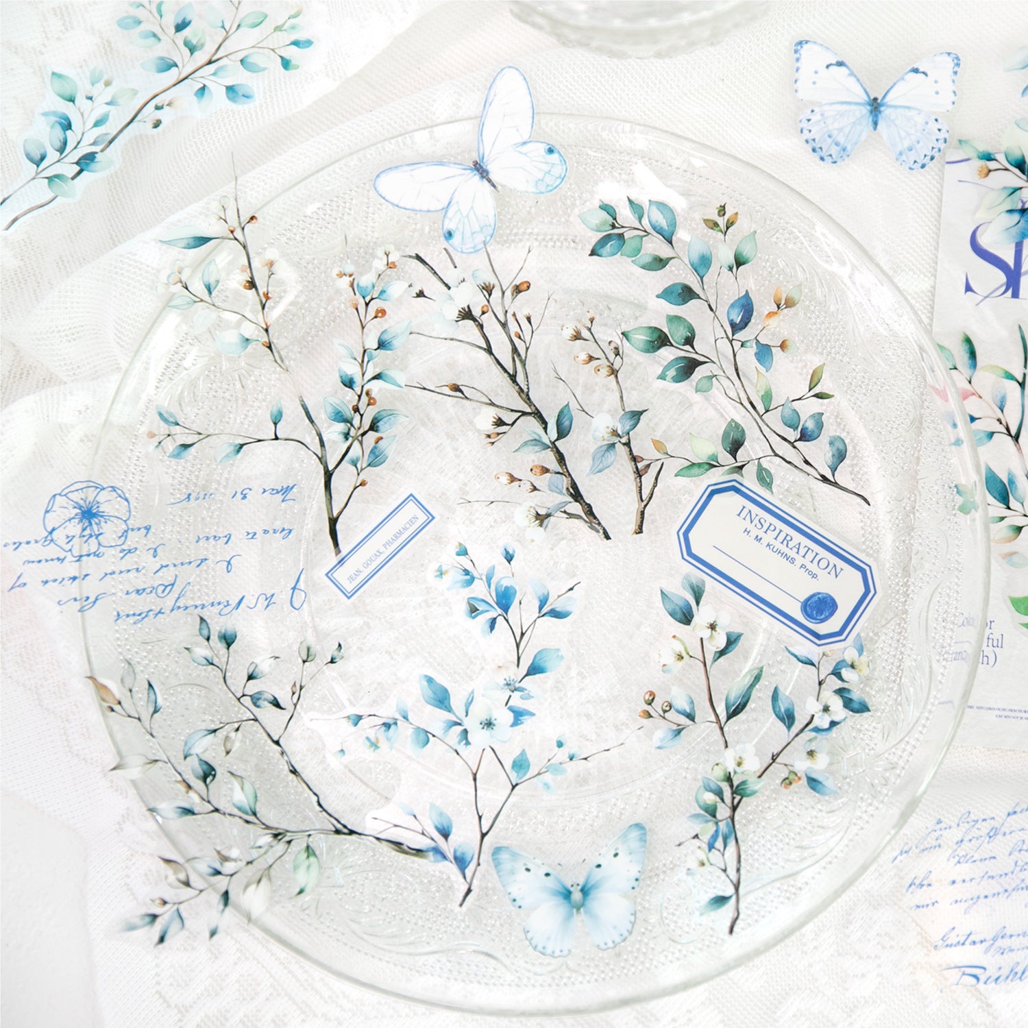 20 Pcs Branches Butterfly PET Stickers SYBB