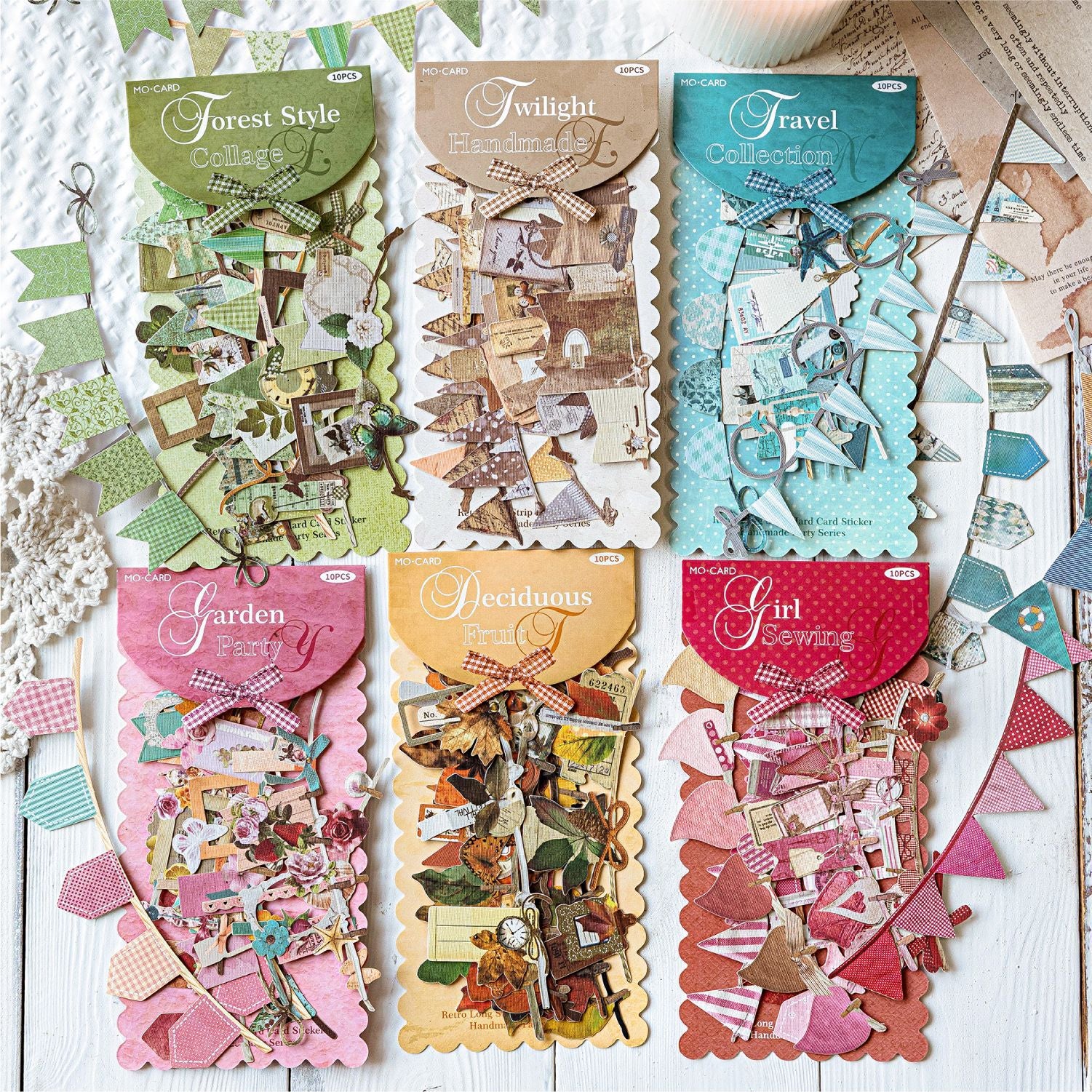 10 Pcs Seasonal Party Themed Cardstock Stickers SZPD