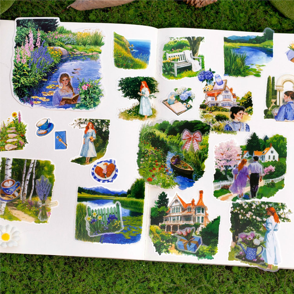 30 Pcs Manor Girl PET Stickers XLLM