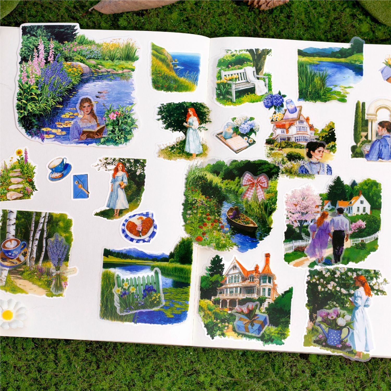 30 Pcs Manor Girl PET Stickers XLLM
