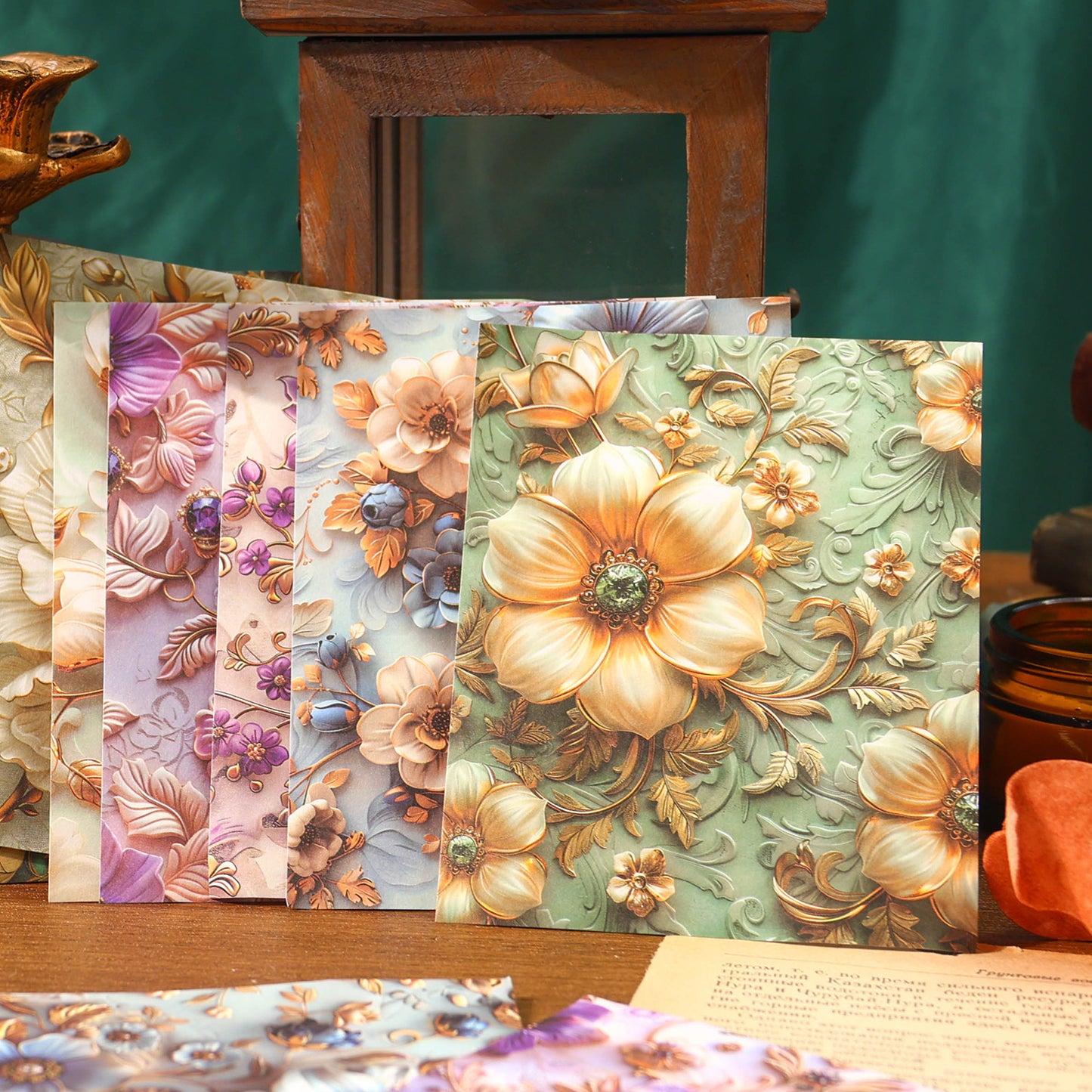 20 Sheets Fantasy Vintage Flower Journal Paper KKFQ
