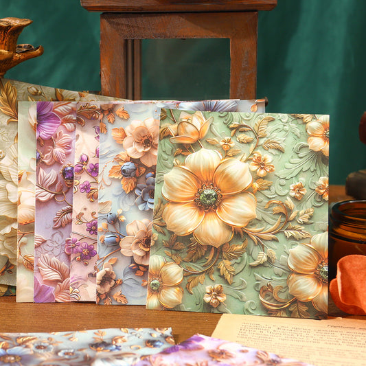 20 Sheets Fantasy Vintage Flower Journal Paper KKFQ