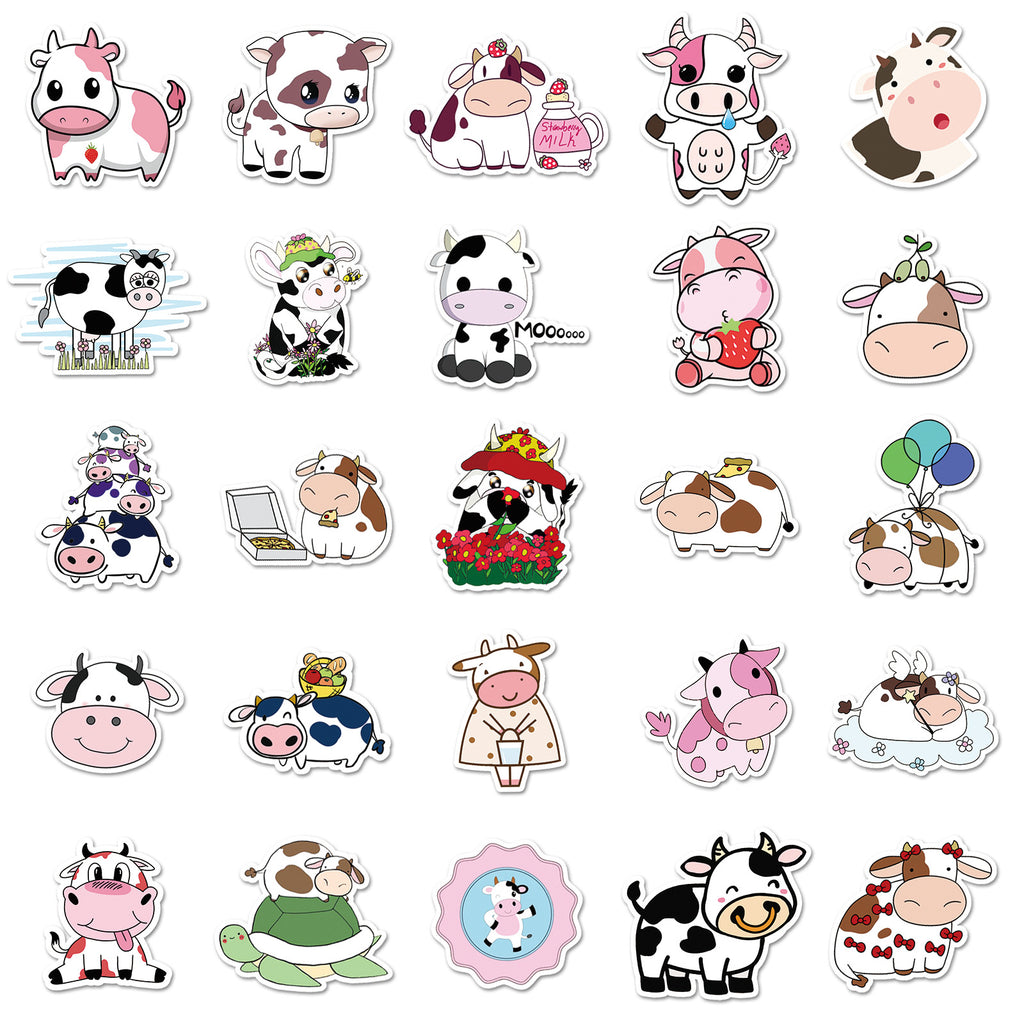 50 Pcs Vinyl Cow Stickers NN292