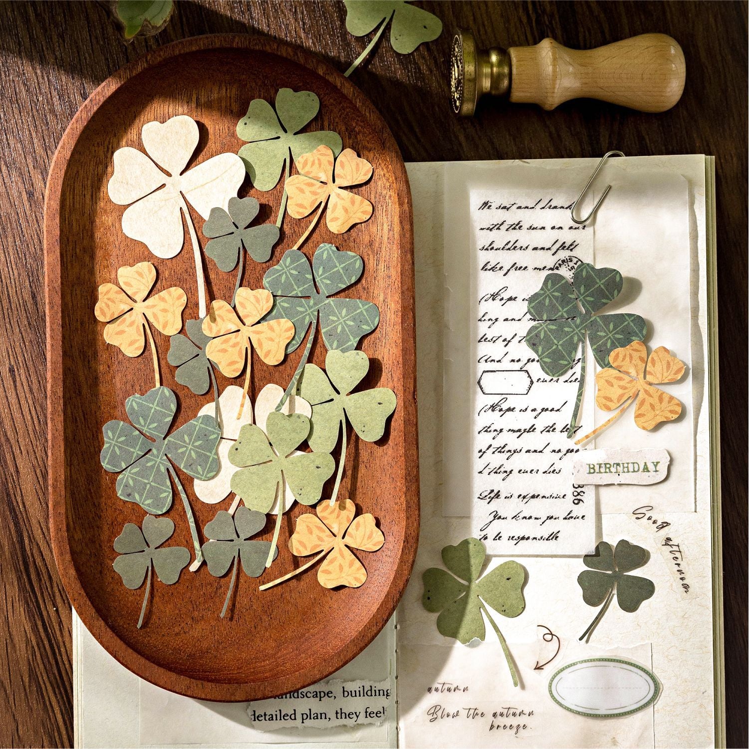30 Pcs Hollow Cutout Paper Leaf YZSWJ