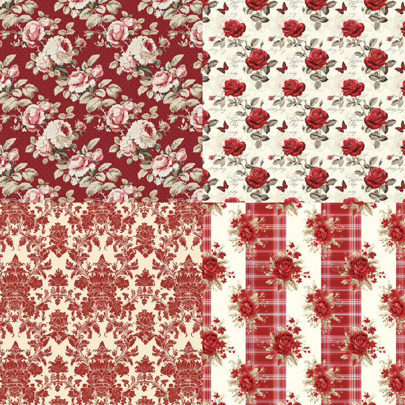 6 inch Crimson Scrapbook Paper Pad SKP307
