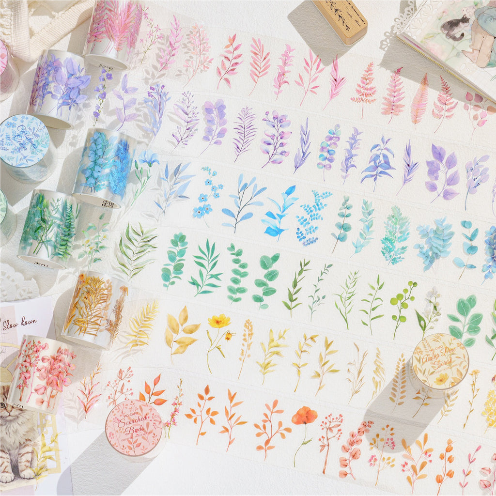 1 Roll Die Cut PET Leaf Stickers LYNN