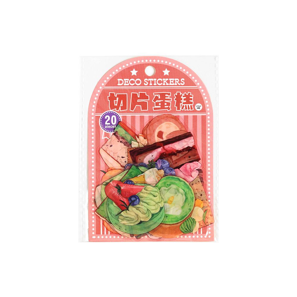 20 Pcs PET Drin and Dessert Stickers QCWX
