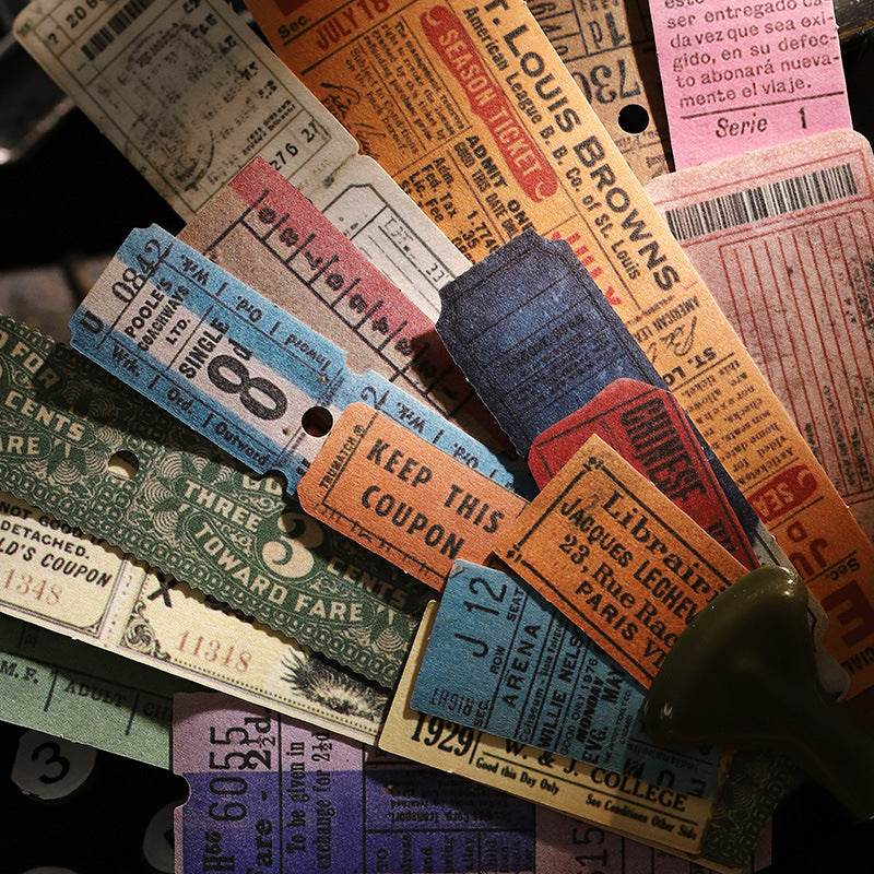 45 Pcs Vintage Tickets Stickers GDPWS