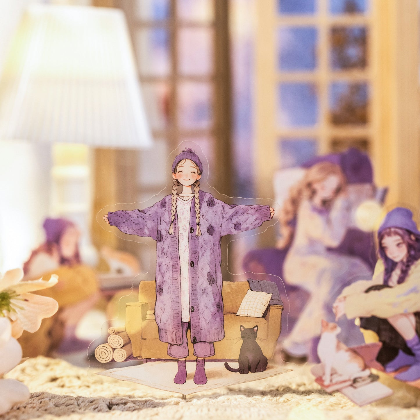 20 Pcs Winter Girl PET Stickers NDXY