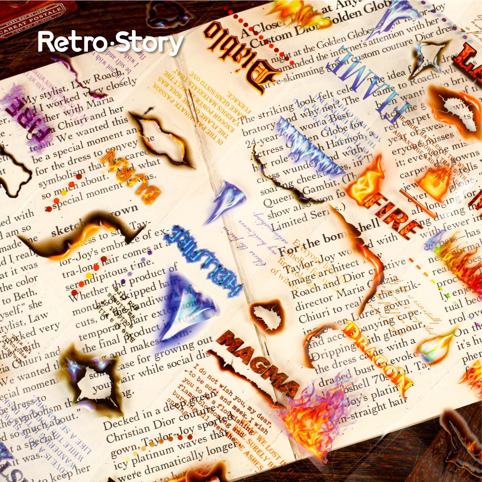 1 Roll Fire Theme PET Sticker Tape LYXL