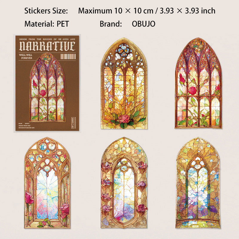 10 Pcs Window PET Stickers HCXS