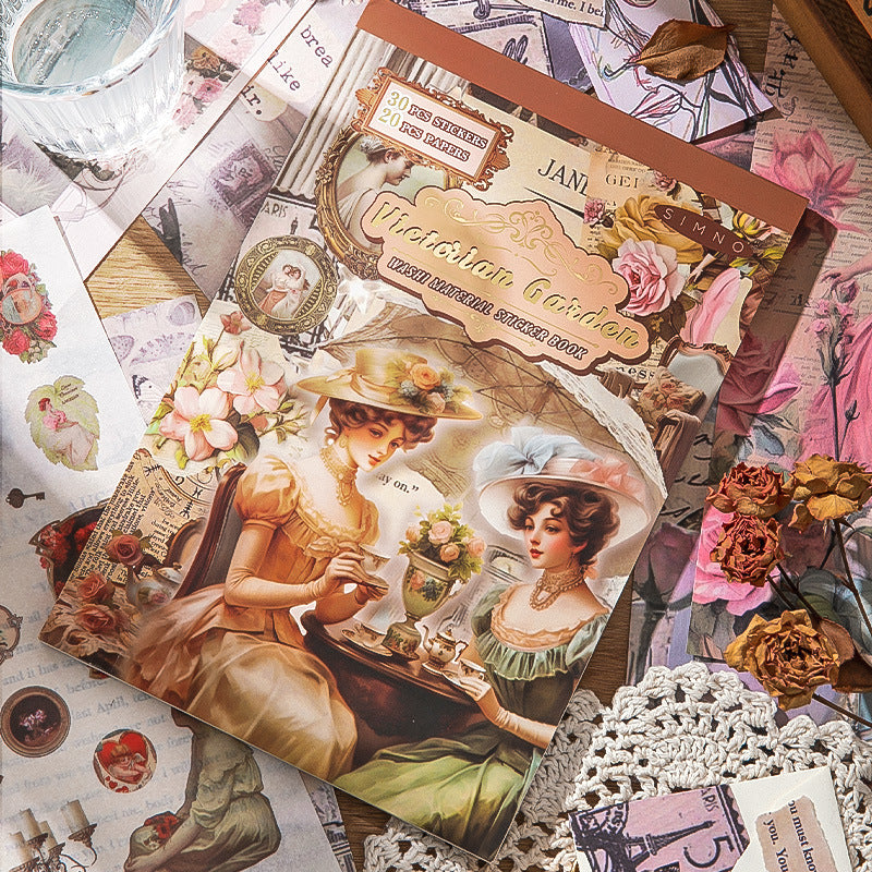 50 Pcs Vintage Scrapbook Stickers Book WDLYHY