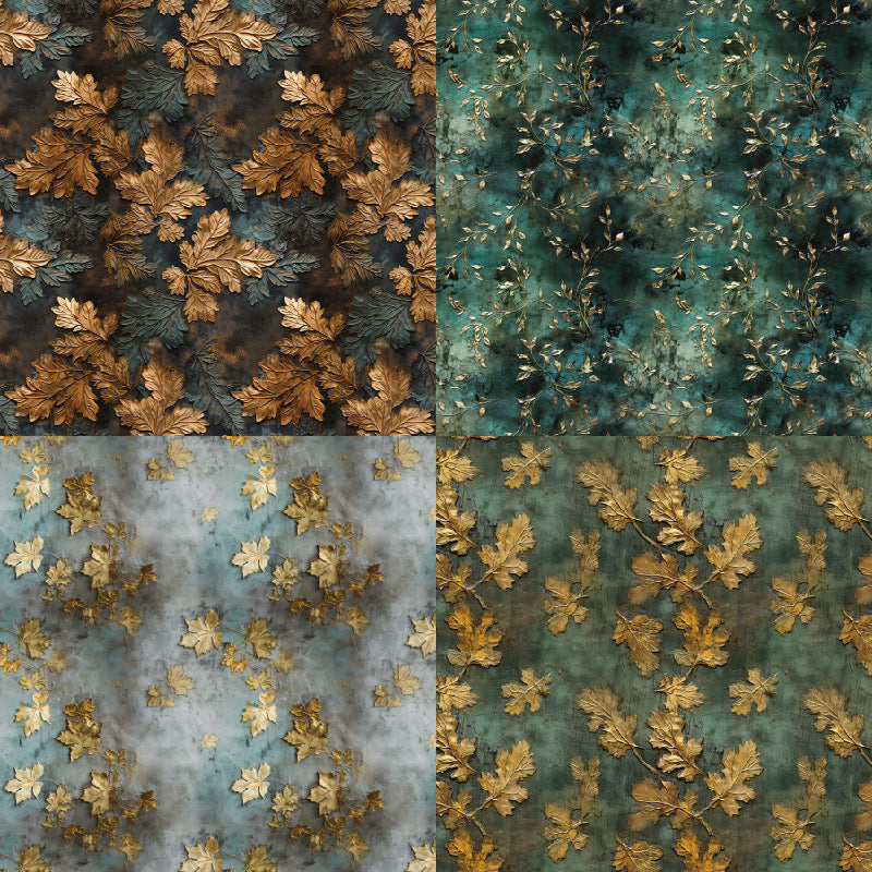 6 inch Baroque Gold Leaf Scrapbook Paper Pad SKP006