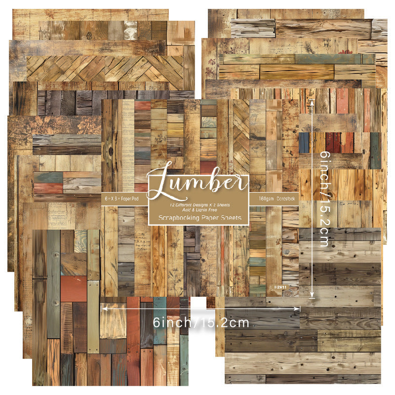 6 inch Rustic Timber Scrapbook Paper Pad SKP611