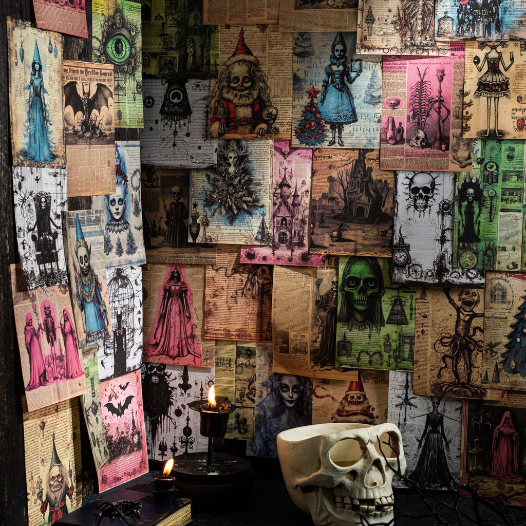 30 Pcs Gothic Vintage Newspaper Journal Paper GTZK